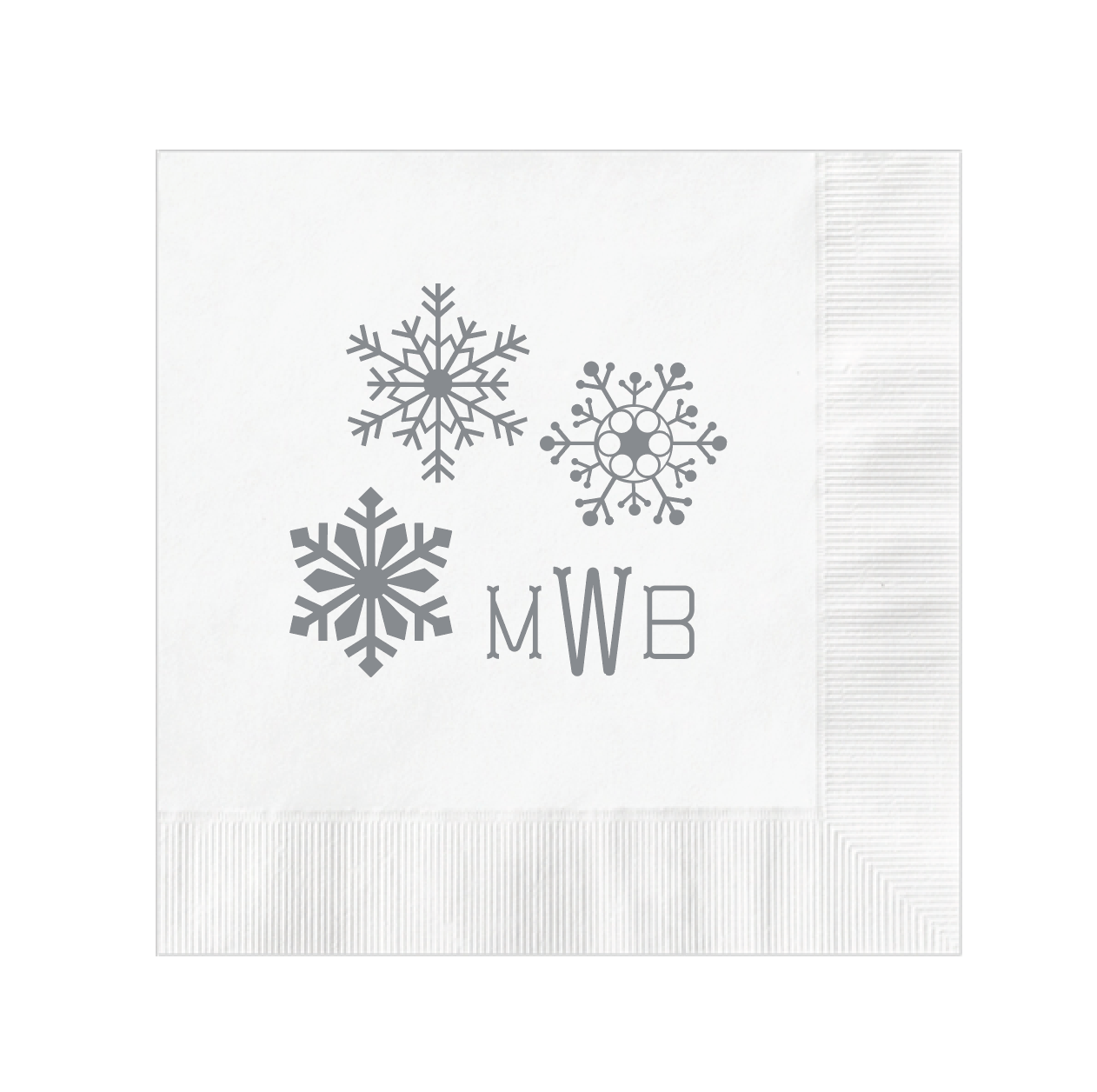 Winter Snowflakes Personalized Napkins - Napkins - Foil Stamped