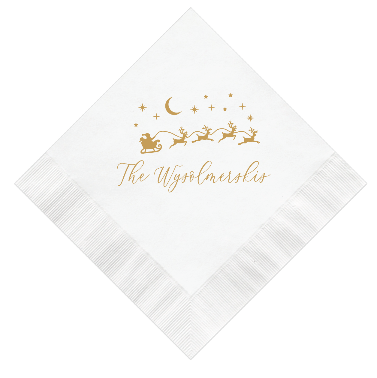 Christmas Night Sky Personalized Napkins - Napkins - Foil Stamped