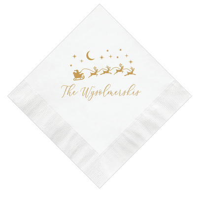 Christmas Night Sky Personalized Napkins