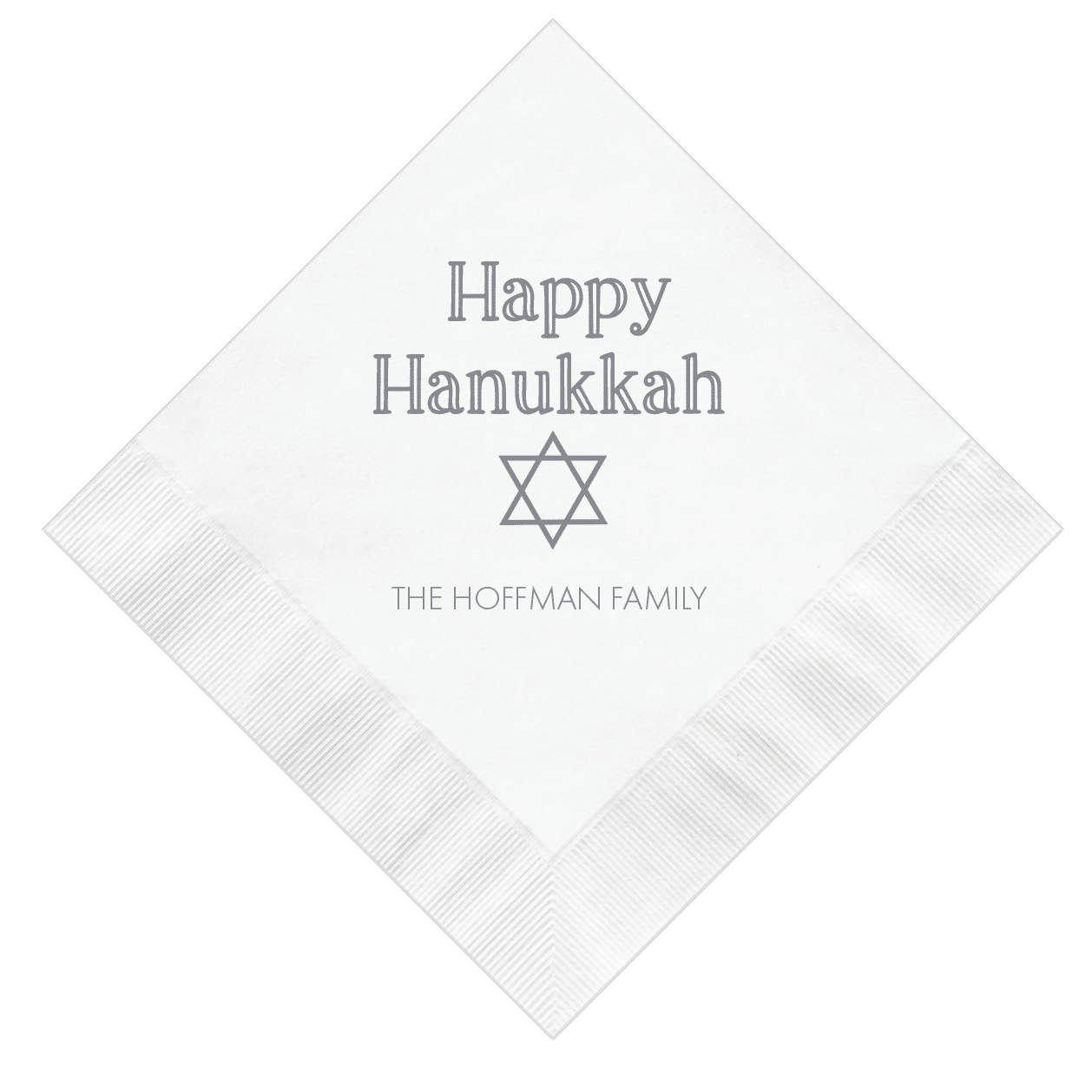 Happy Hanukkah Personalized Napkins - Napkins - Foil Stamped