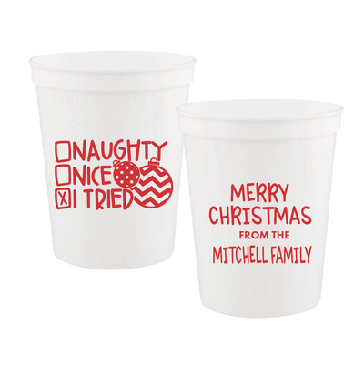 Naughty | Nice | I Tried! Christmas Stadium Cups