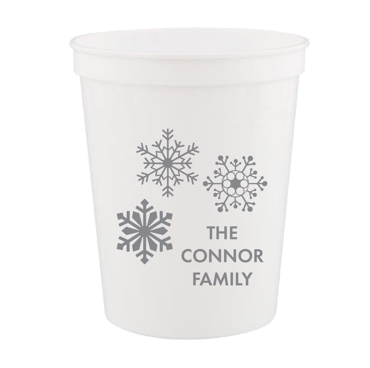 Winter Snowflakes Personalized Stadium Cups