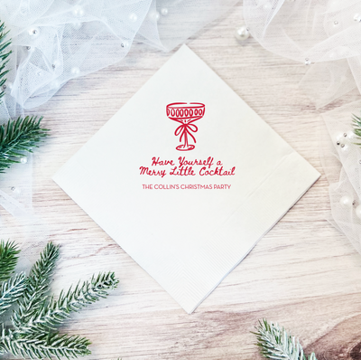 Have A Merry Little Cocktail Personalized Napkins