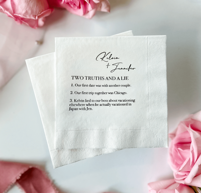 Two Truths and a Lie Wedding Napkins