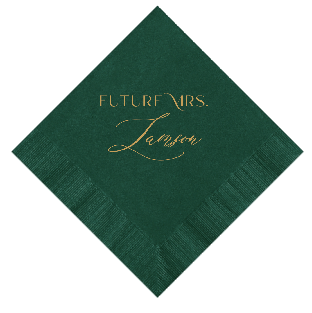 Future Mrs Script Bridal Shower Napkins