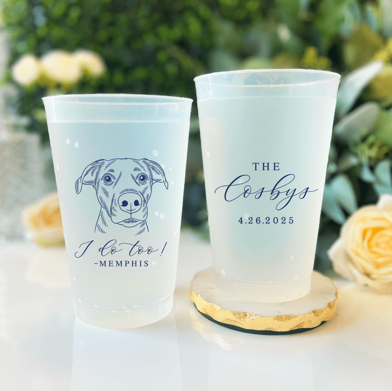 Custom Pet Frosted Cups for Wedding Receptions - Cup - Frosted - Dog