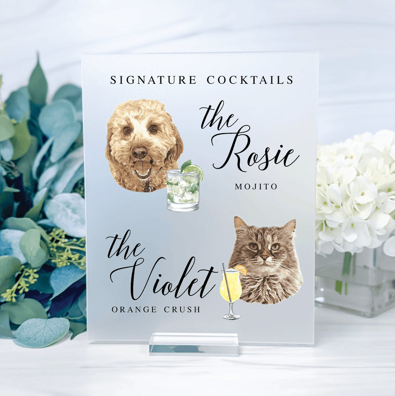 Wedding Bar Menu Print - Pets