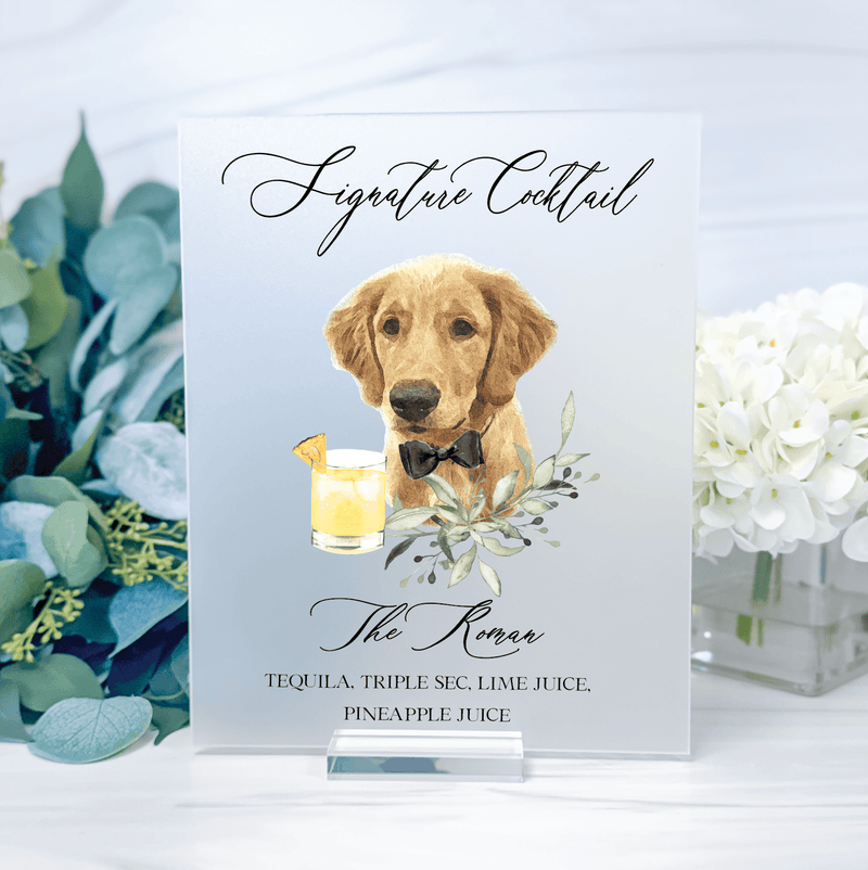Acrylic Wedding Bar Menu Print -  Pets