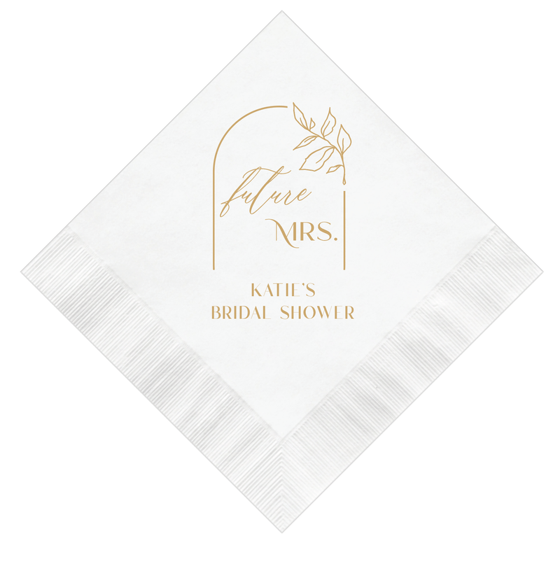 Floral Arch Future Mrs Bridal Shower Napkins - Napkins - Foil Stamped