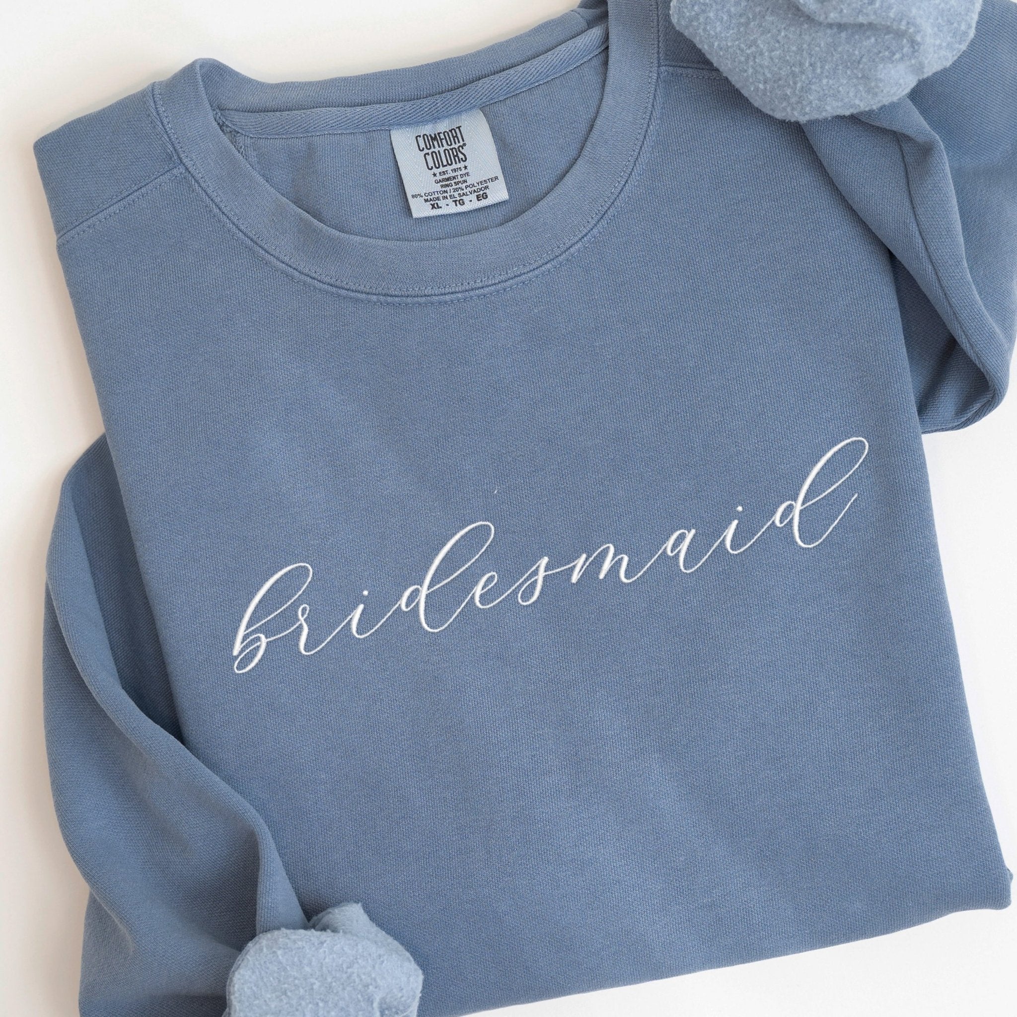 Embroidered Bridesmaid Comfort Colors Sweatshirt