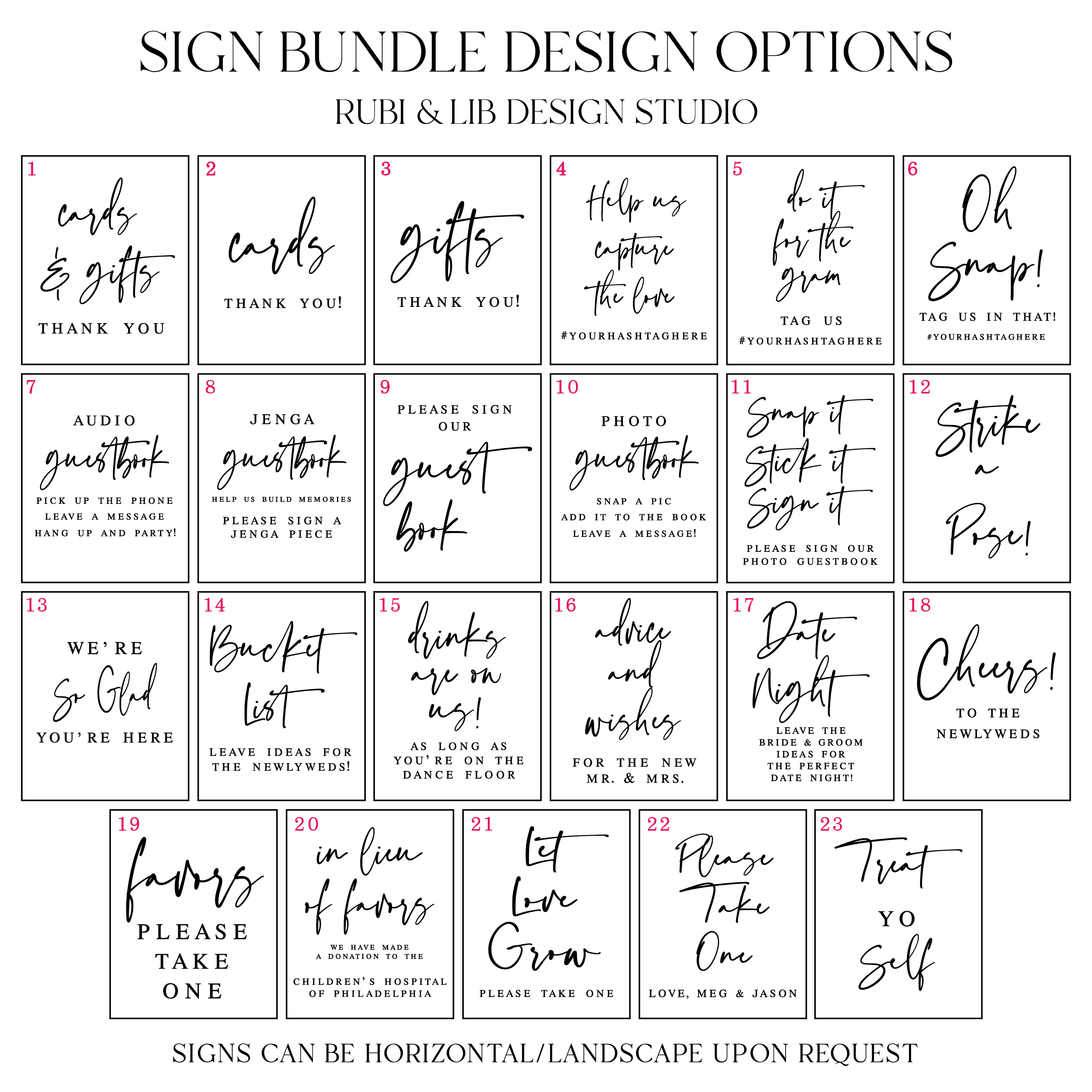 Boho Style Wedding 8x10 Sign Bundle - Welcome Sign