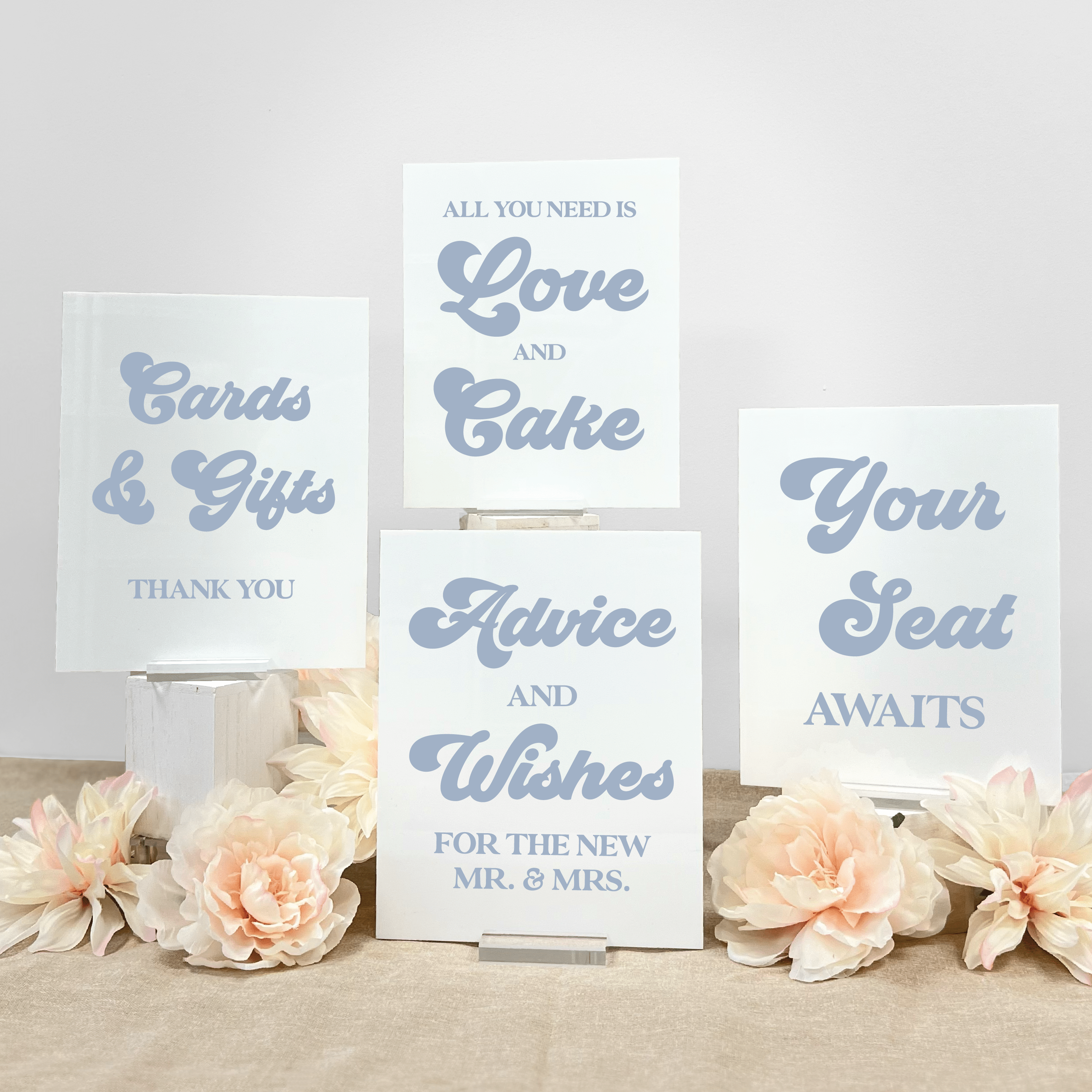 Retro Wedding 8x10 Sign Bundle - Welcome Sign