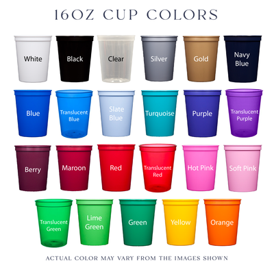 Custom Location Cocktail Club Bachelorette Stadium Cups