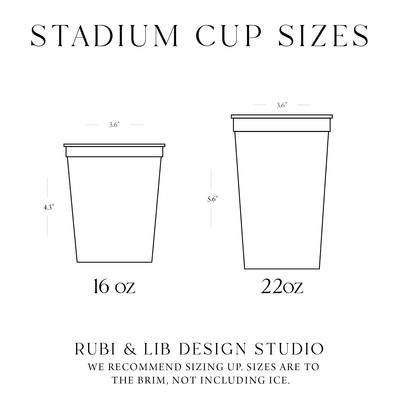 Champagne Doodle Wedding Stadium Cups