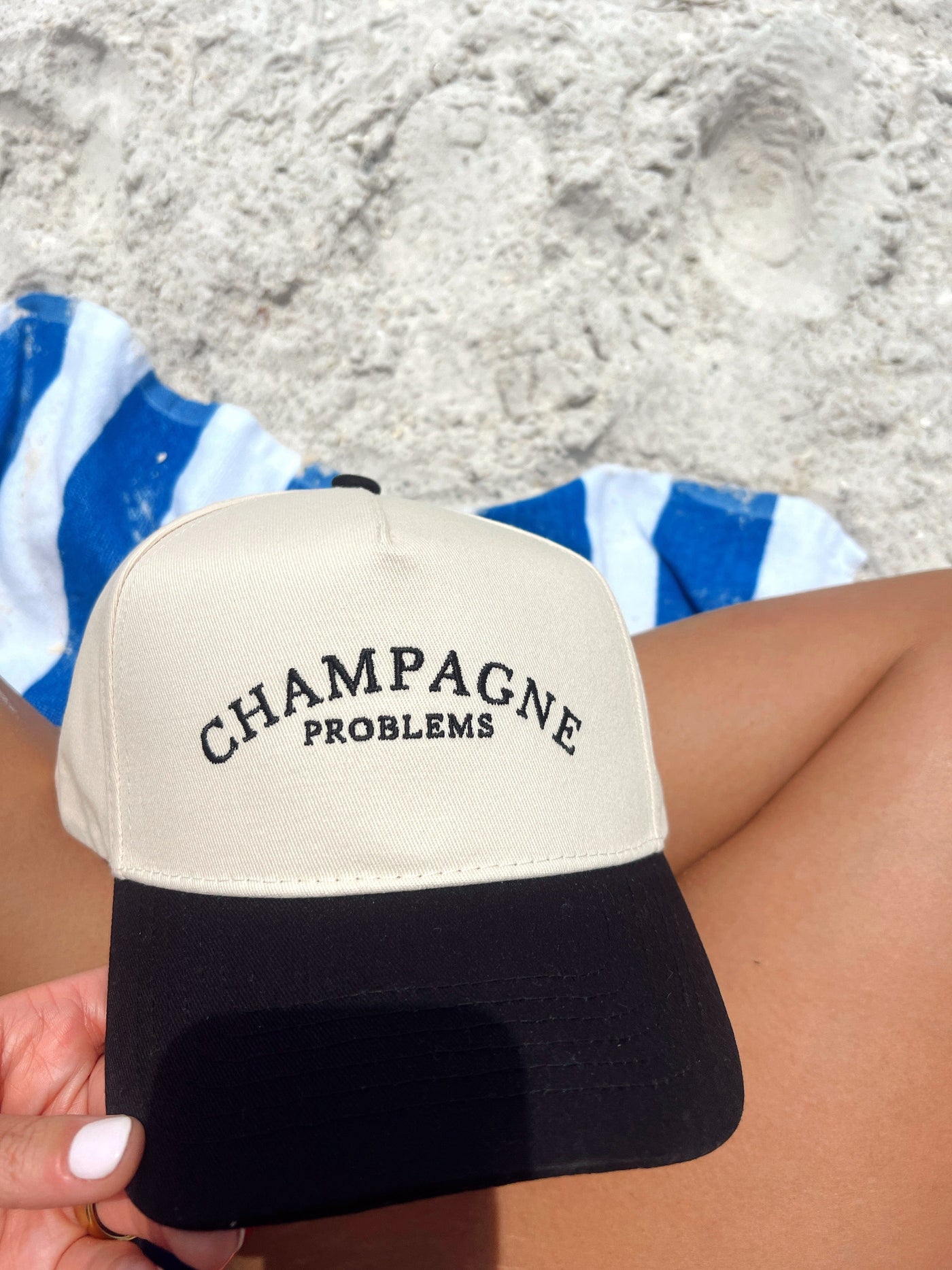 Champagne Problems - Black Vintage Trucker Hat