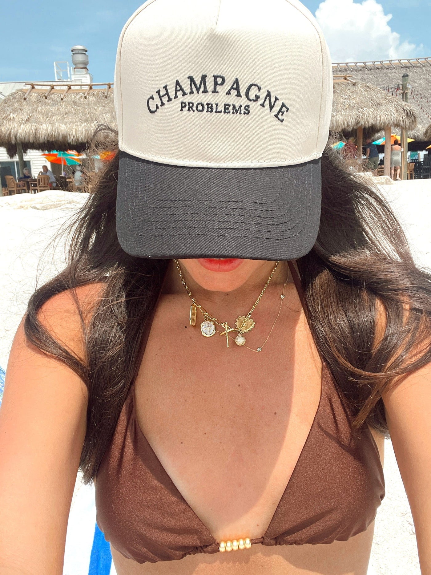 Champagne Problems - Black Vintage Trucker Hat