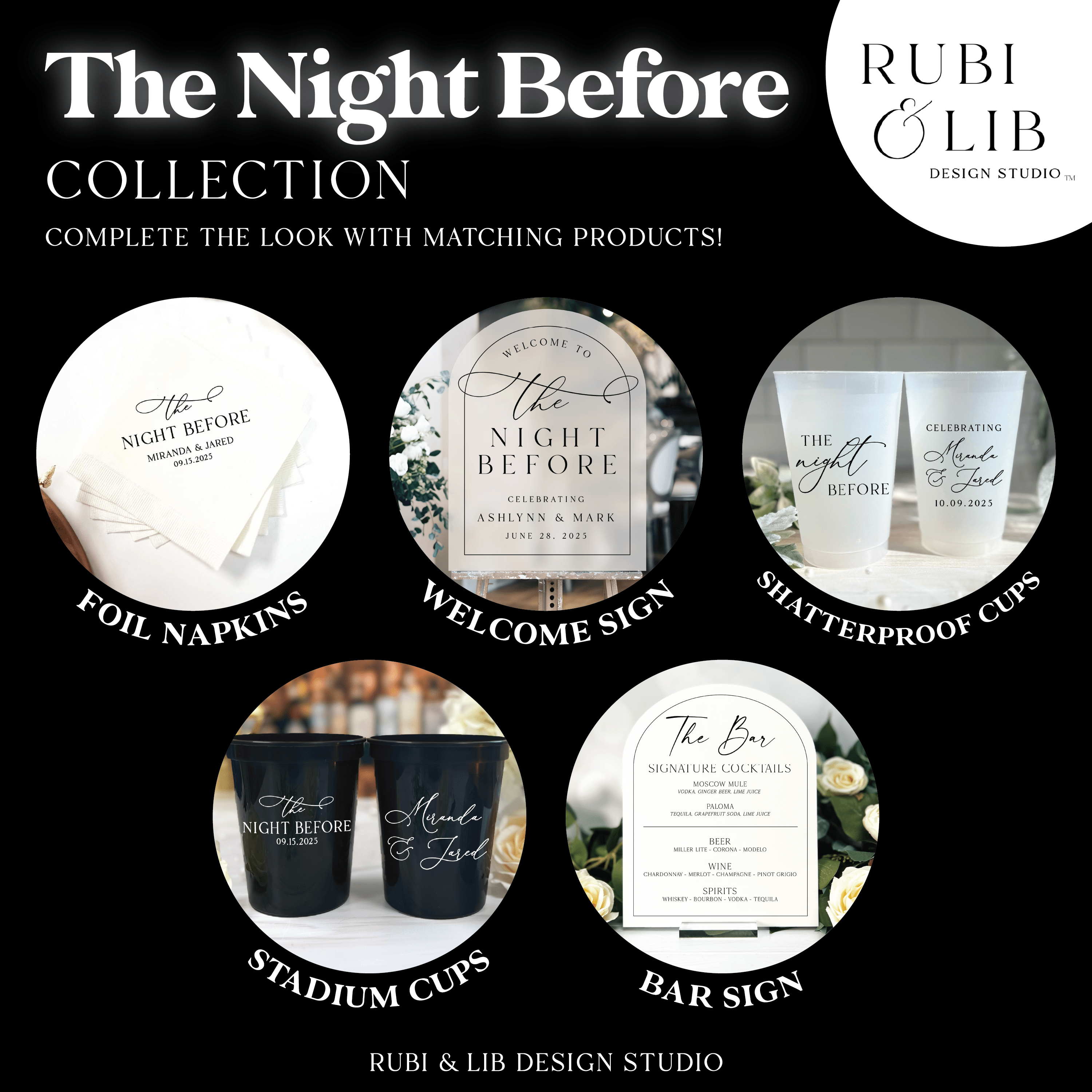 The Night Before Personalized Wedding Napkins - Napkins - Foil Stamped