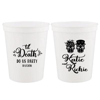 Til Death Do Us Party Wedding Reception Stadium Cups