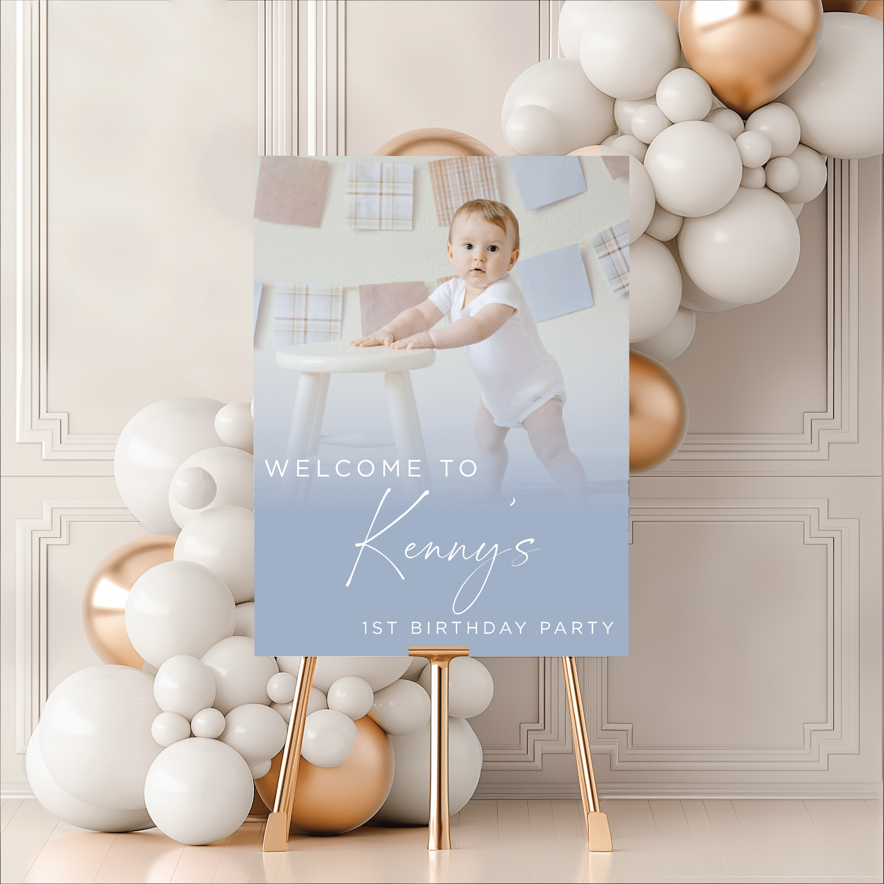 1st Birthday Custom Photo Welcome Sign - Welcome Sign