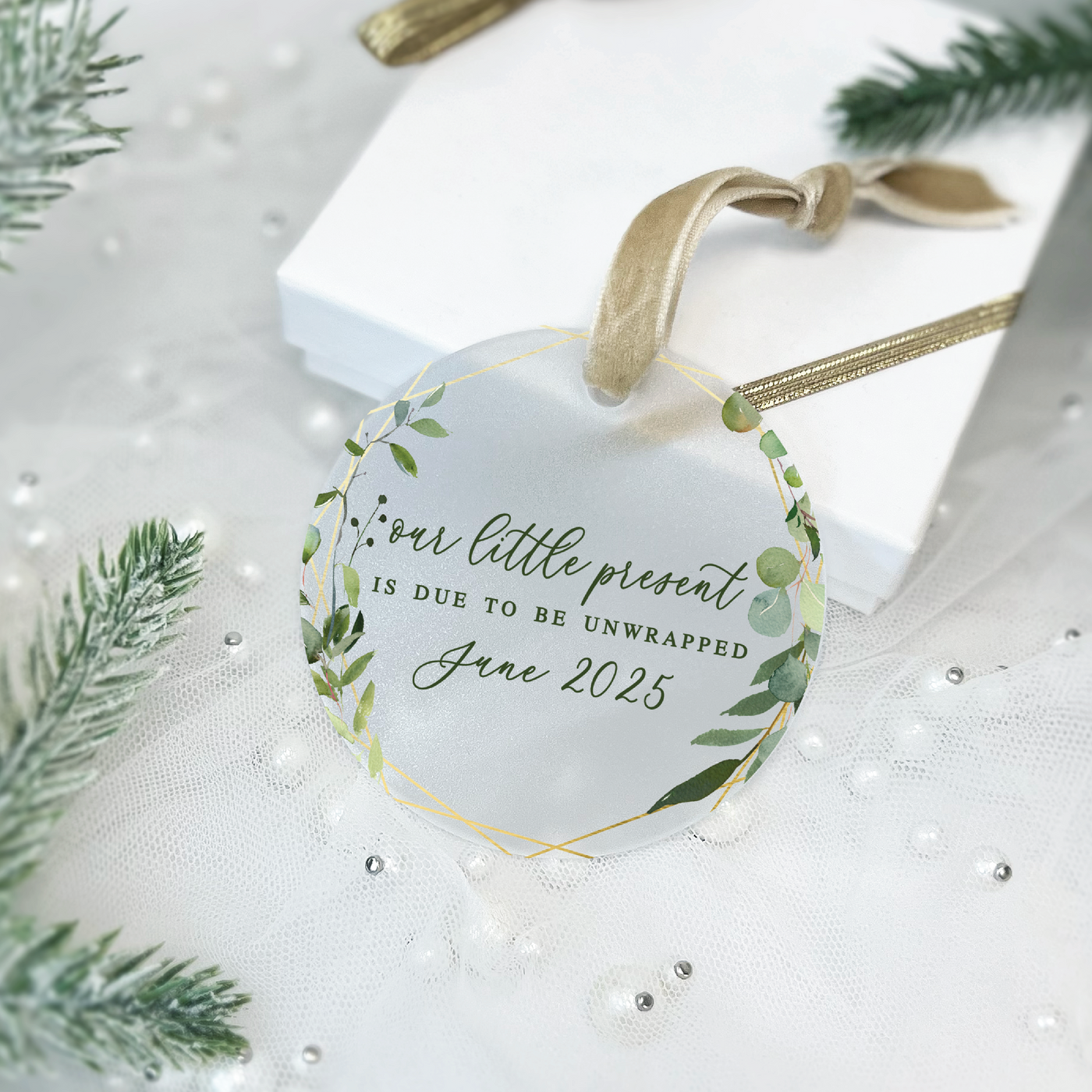 Our Little Present Pregnancy Announcement Ornament