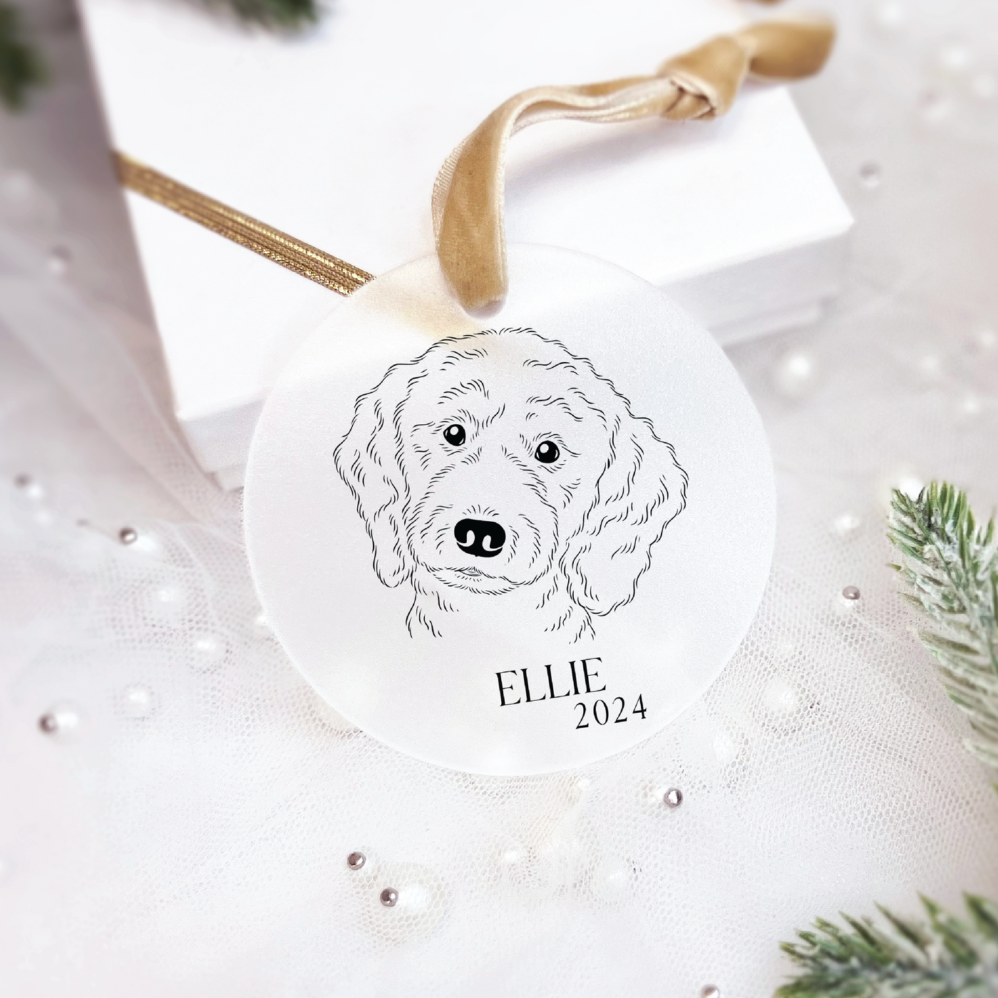 Custom Illustration Christmas Pet Ornament