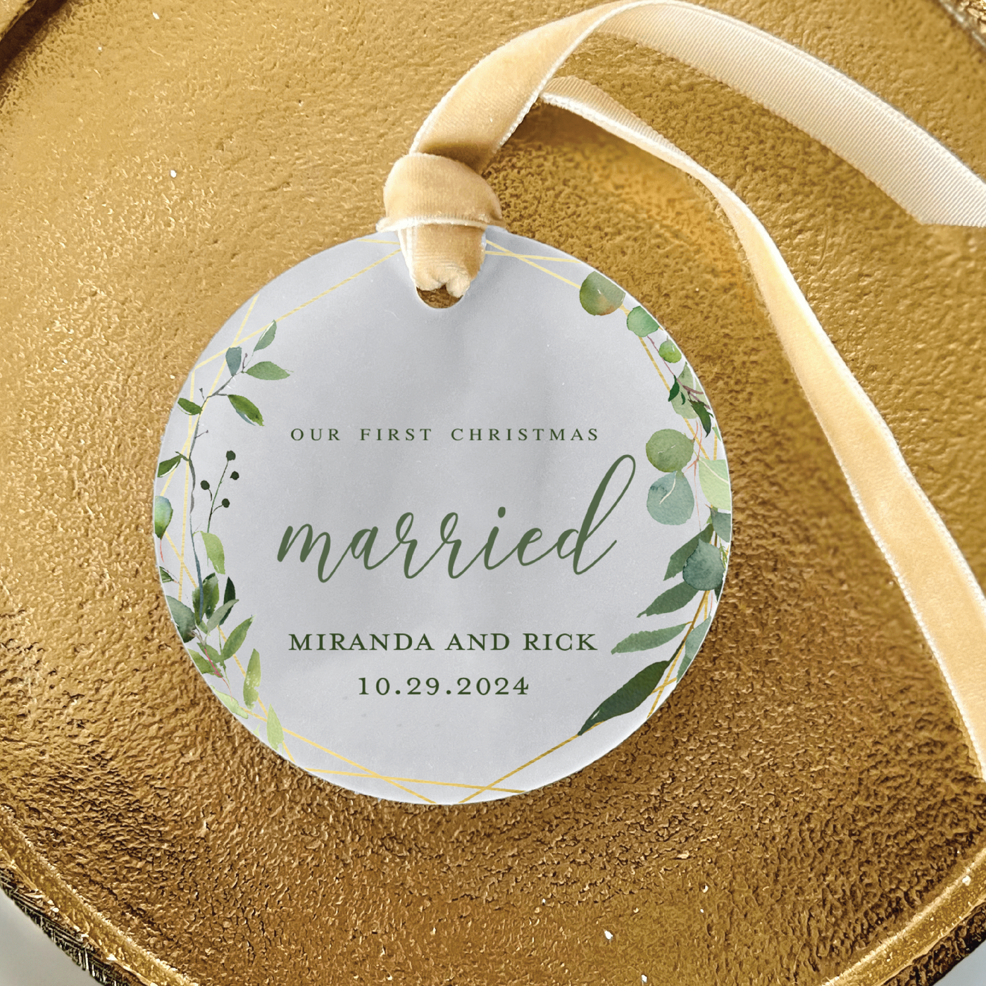 First Christmas Married Ornament - Greenery