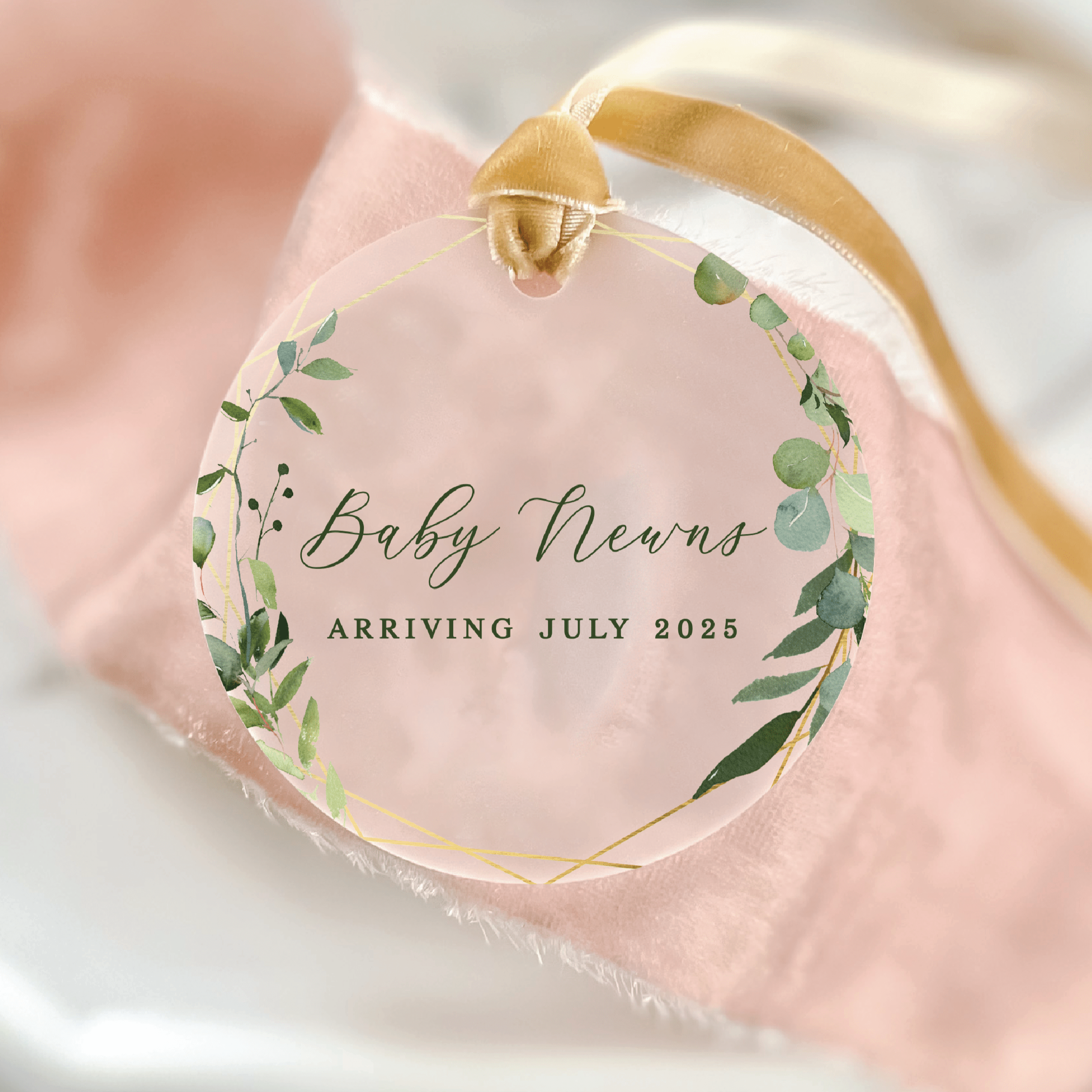 Baby Christmas Ornament - Greenery - Ornament - Acrylic