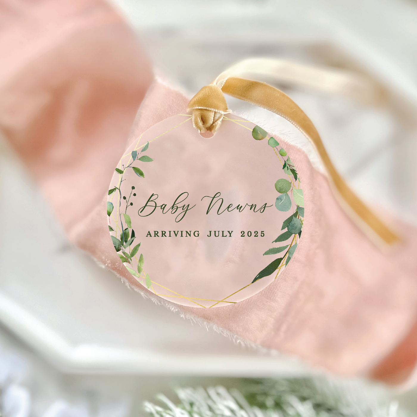 Baby Christmas Ornament - Greenery