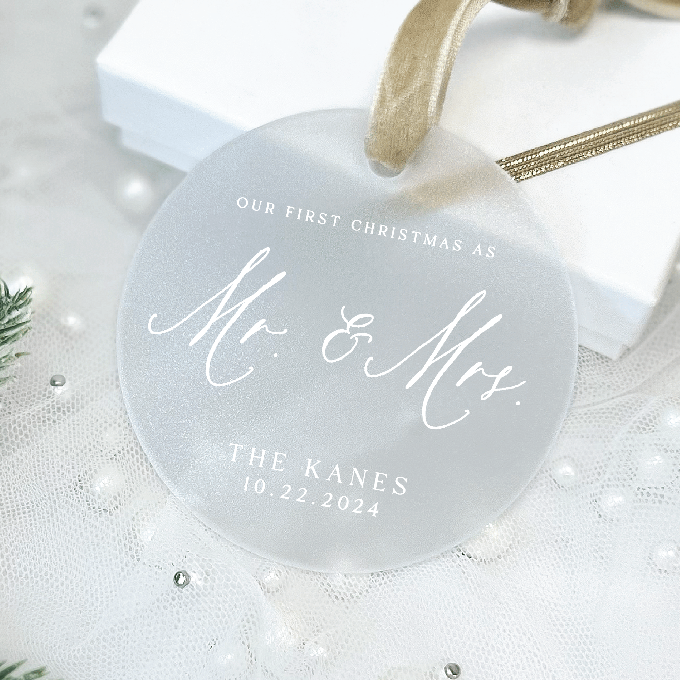 First Christmas as Mr and Mrs Ornament - Ornament - Acrylic