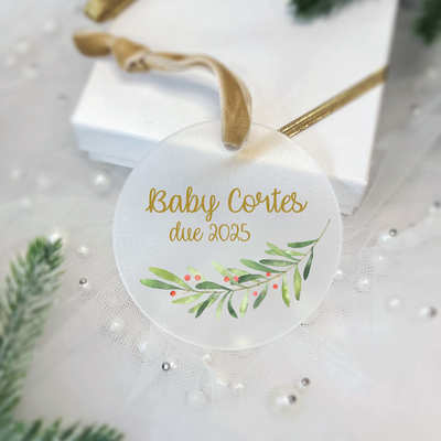 Baby Christmas Ornament - Holly