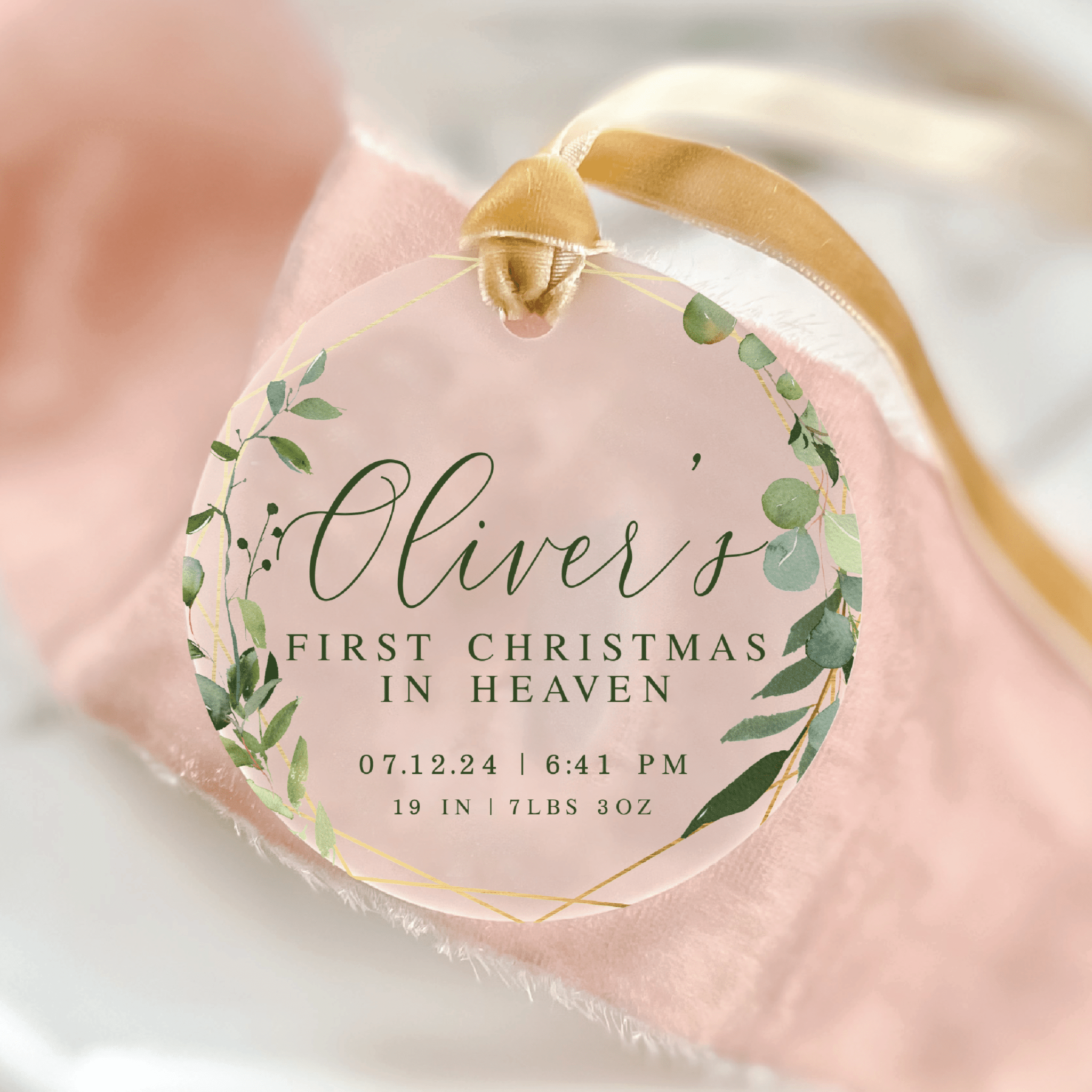 First Christmas in Heaven Memorial Ornament - Greenery - Ornament - Acrylic