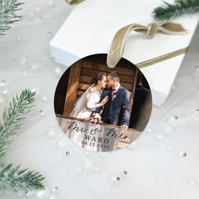 Mr and Mrs Photo Ornament