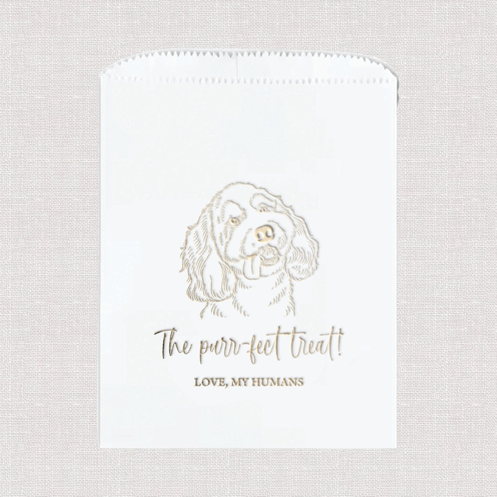 Custom Illustrated Foil Wedding Treat Bags