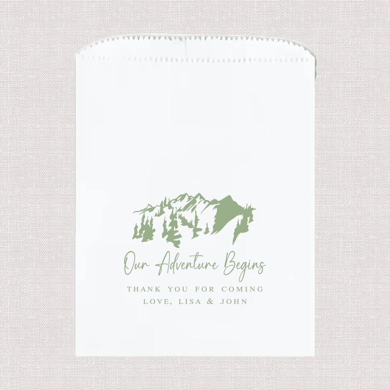 Our Adventure Begins Personalized Favor Treat Bag