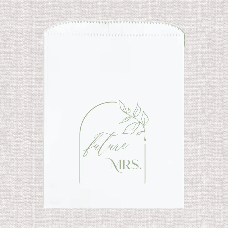 Future Mrs Floral Arch Personalized Favor Treat Bag
