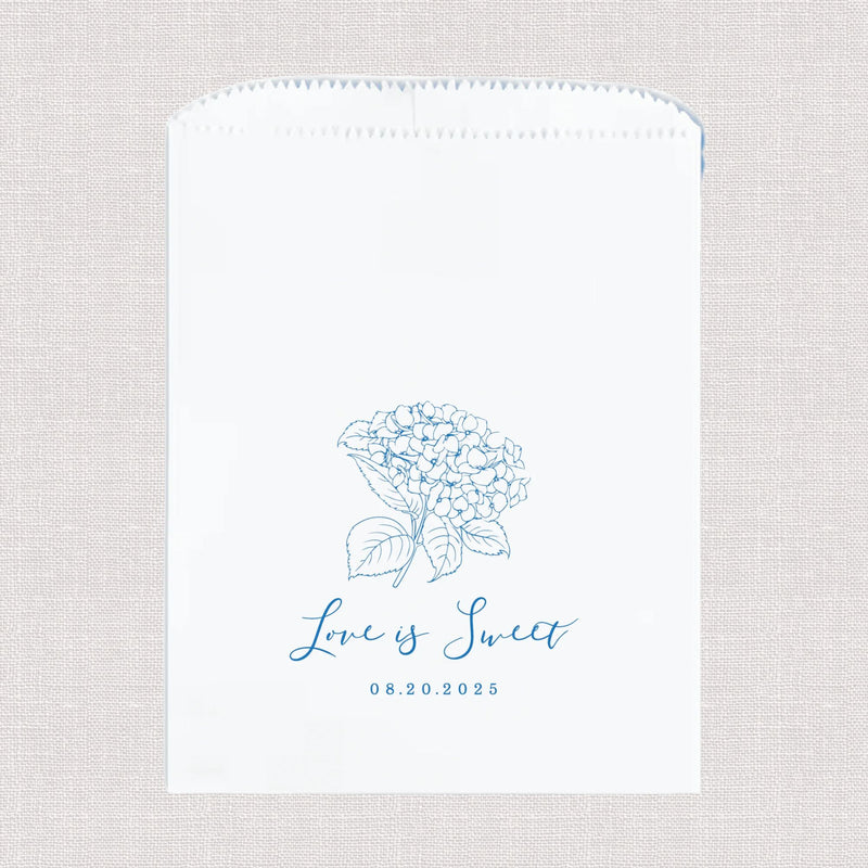 Summer Hydrangea Personalized Favor Treat Bag