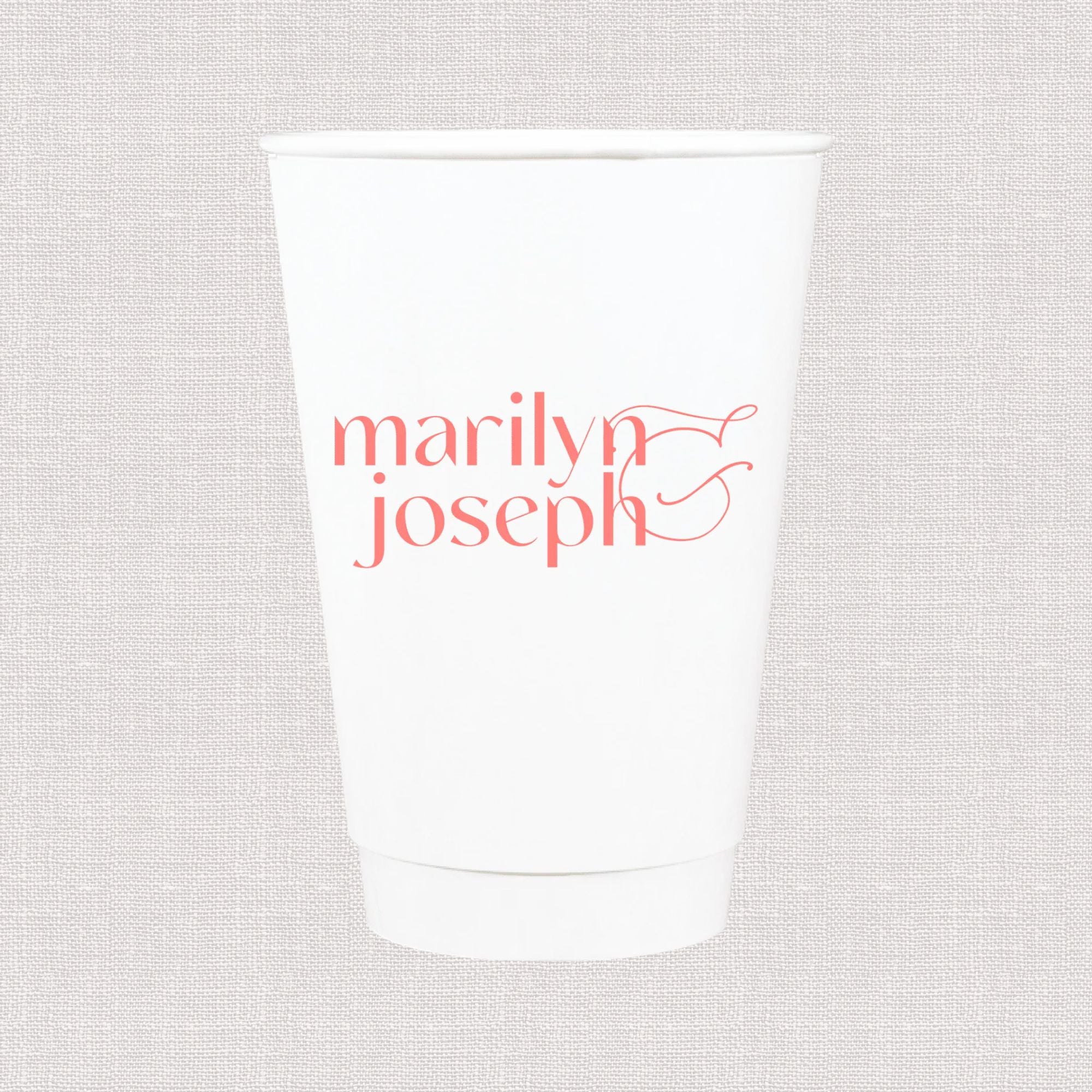 Modern First Names Personalized Wedding Paper Cups