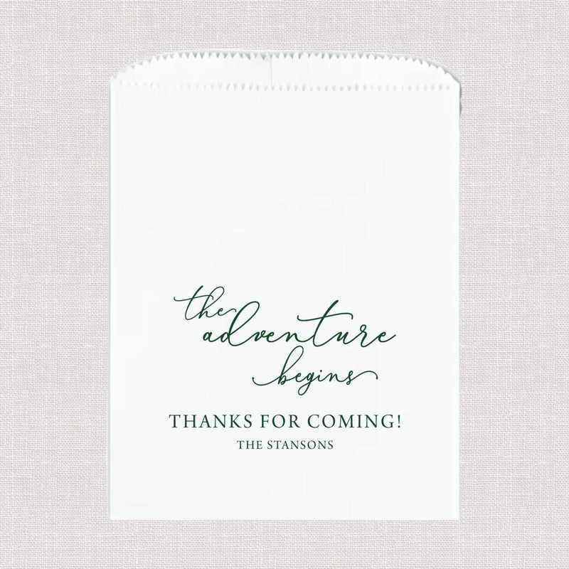 The Adventure Begins Personalized Favor Treat Bag