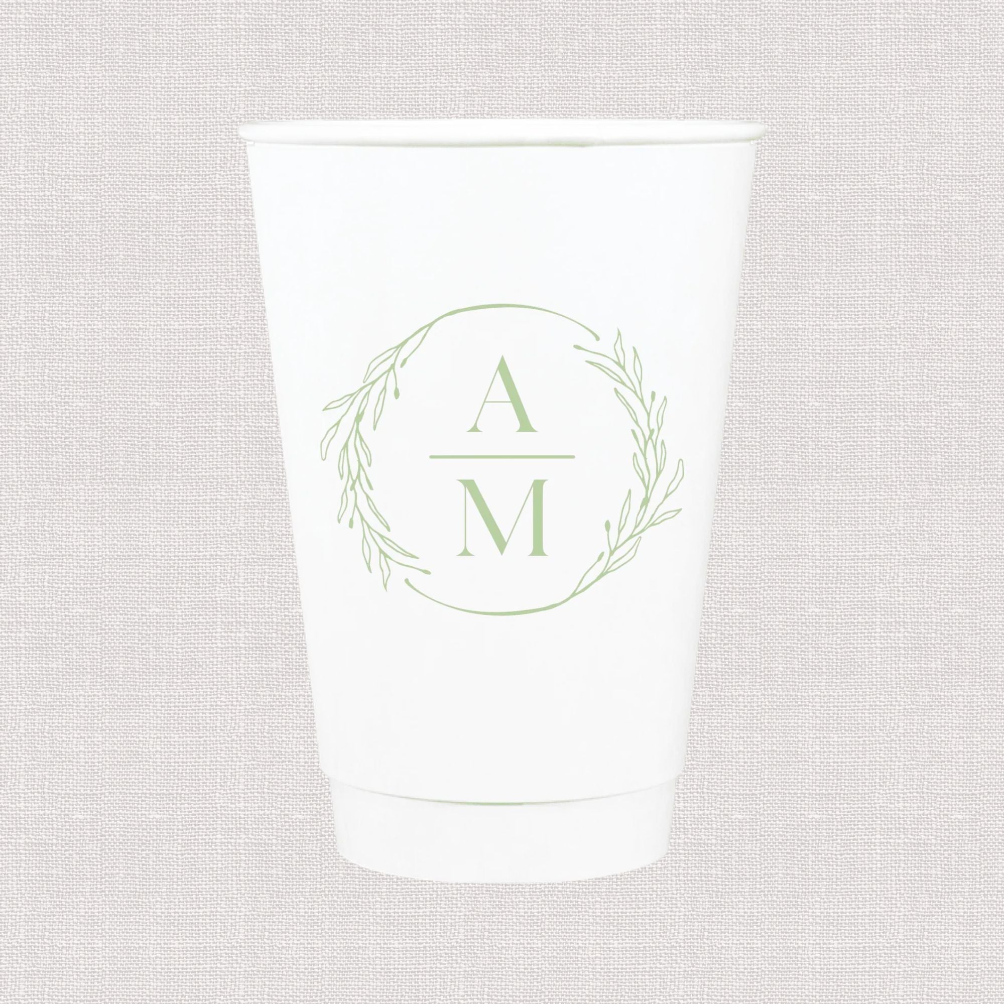 Custom Monogram Personalized Wedding Paper Cups