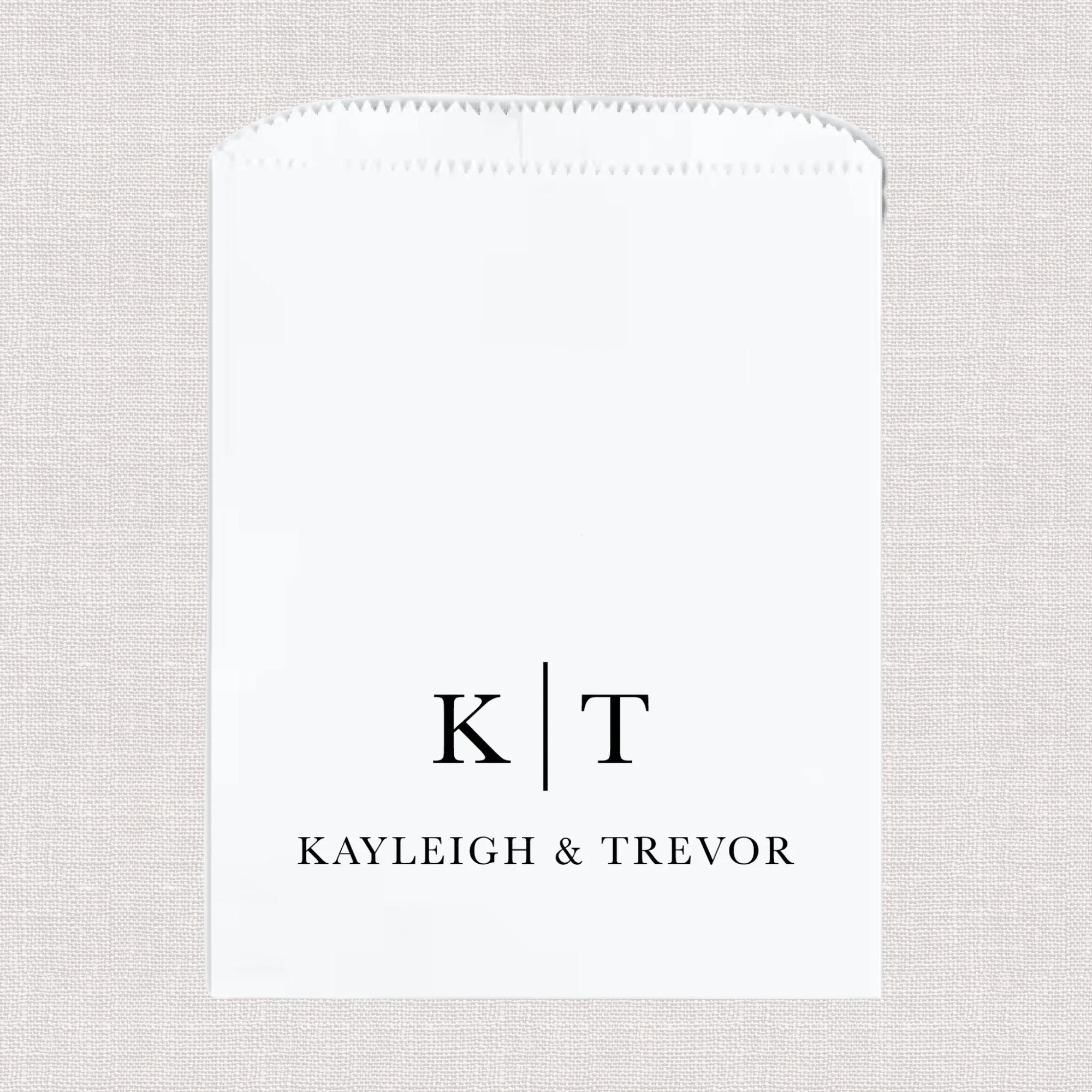 Modern Initials Personalized Favor Treat Bag