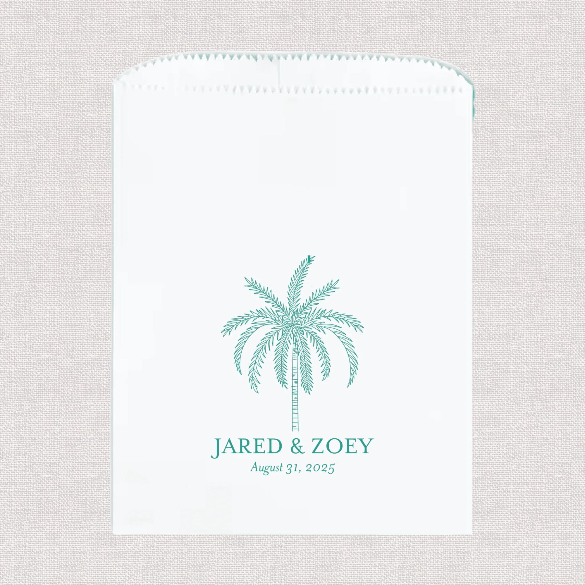 Palm Tree Personalized Favor Treat Bag