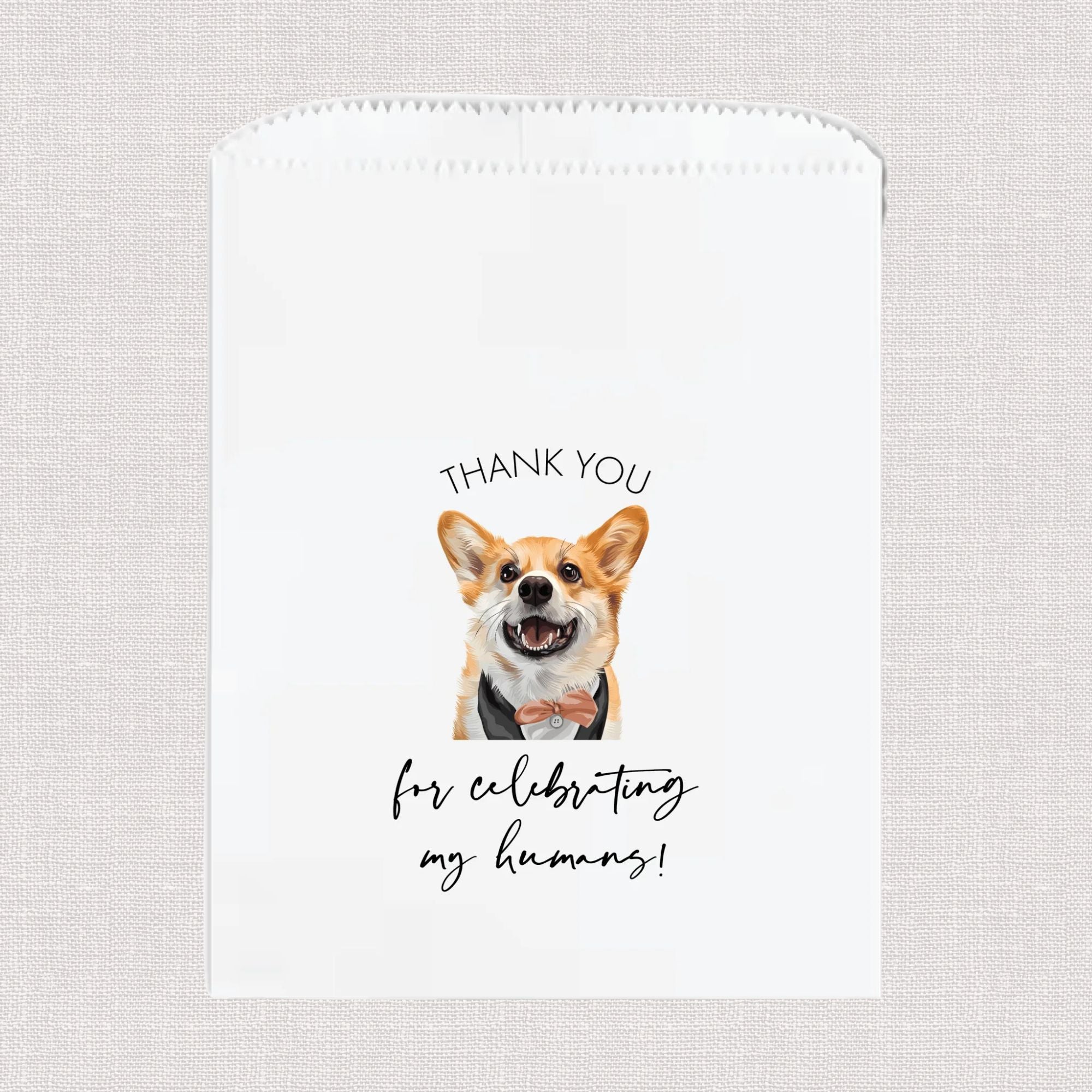 Thank You For Celebrating Full Color Pet Wedding Treat Bags