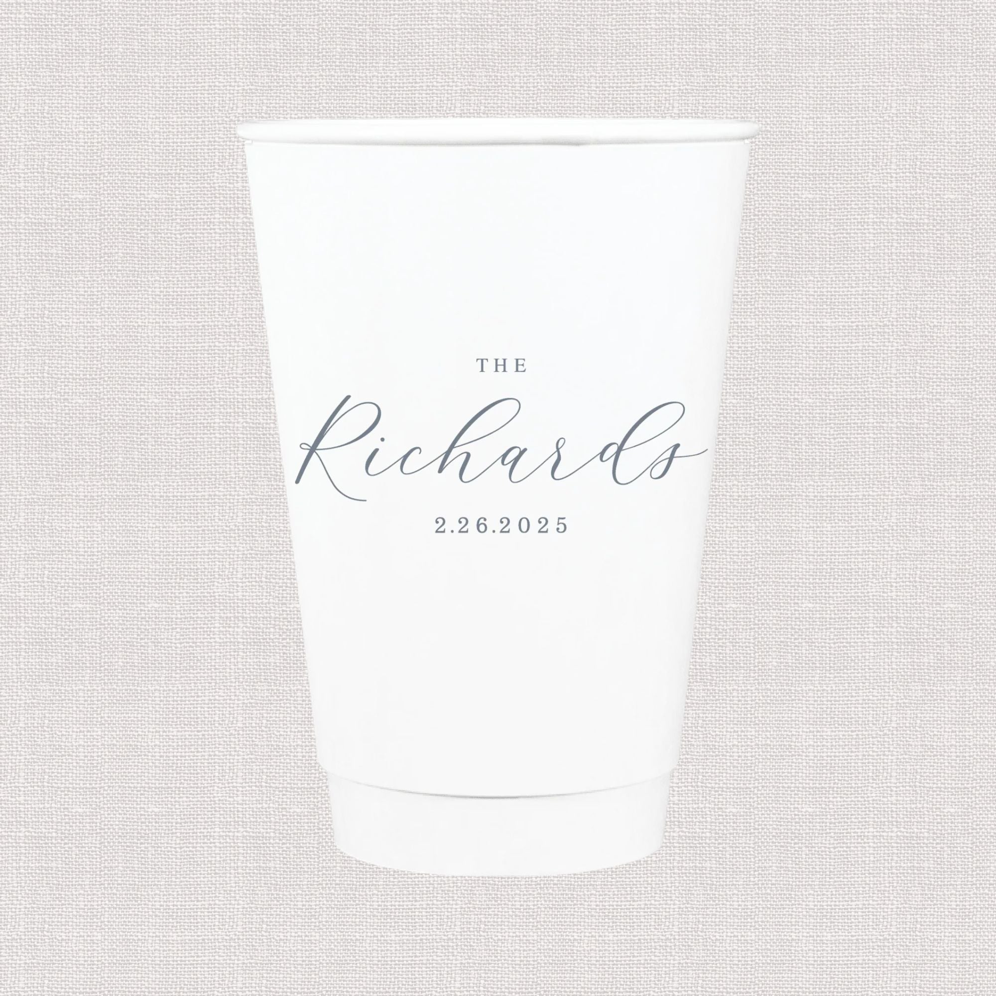 Simplistic Personalized Wedding Paper Cups