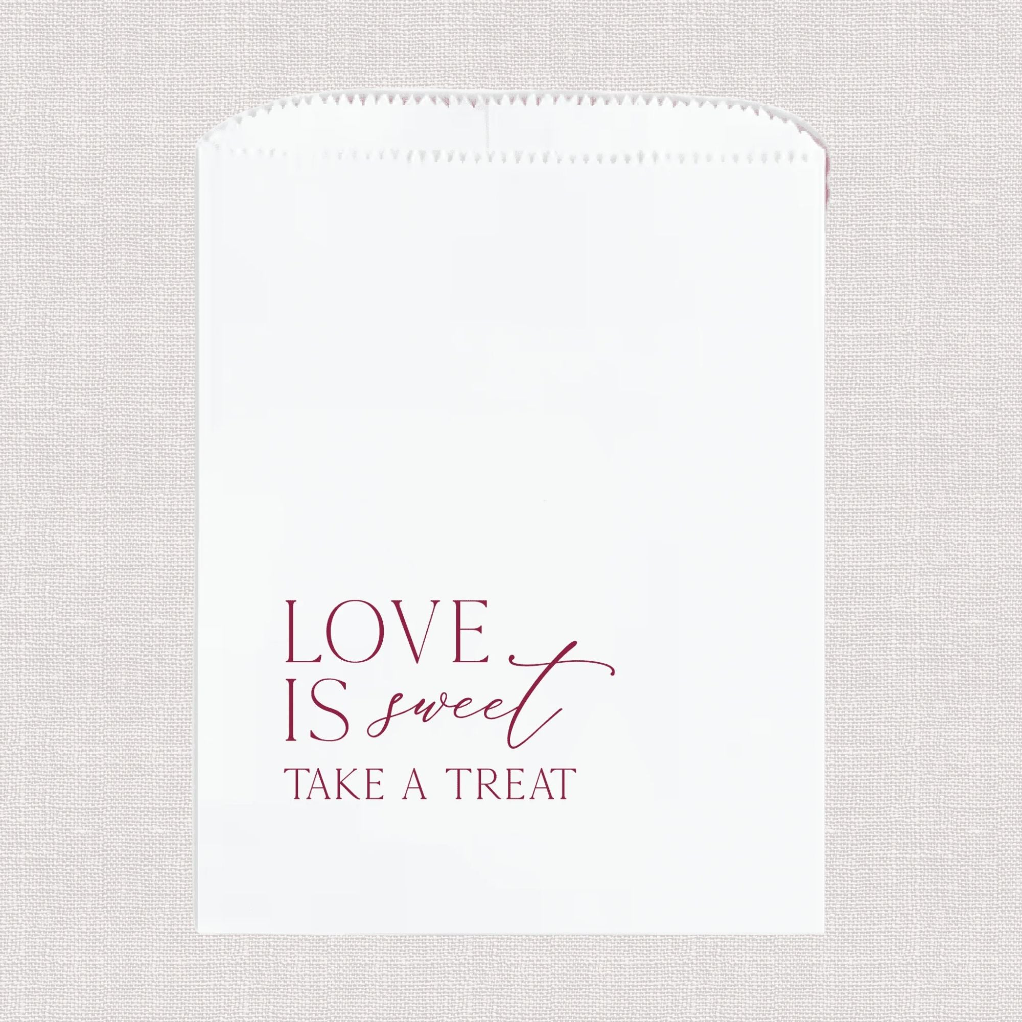 Love is Sweet Personalized Favor Treat Bag