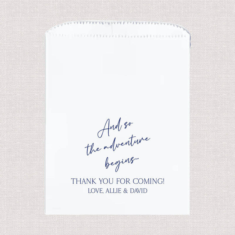 And So The Adventure Begins Personalized Favor Treat Bag