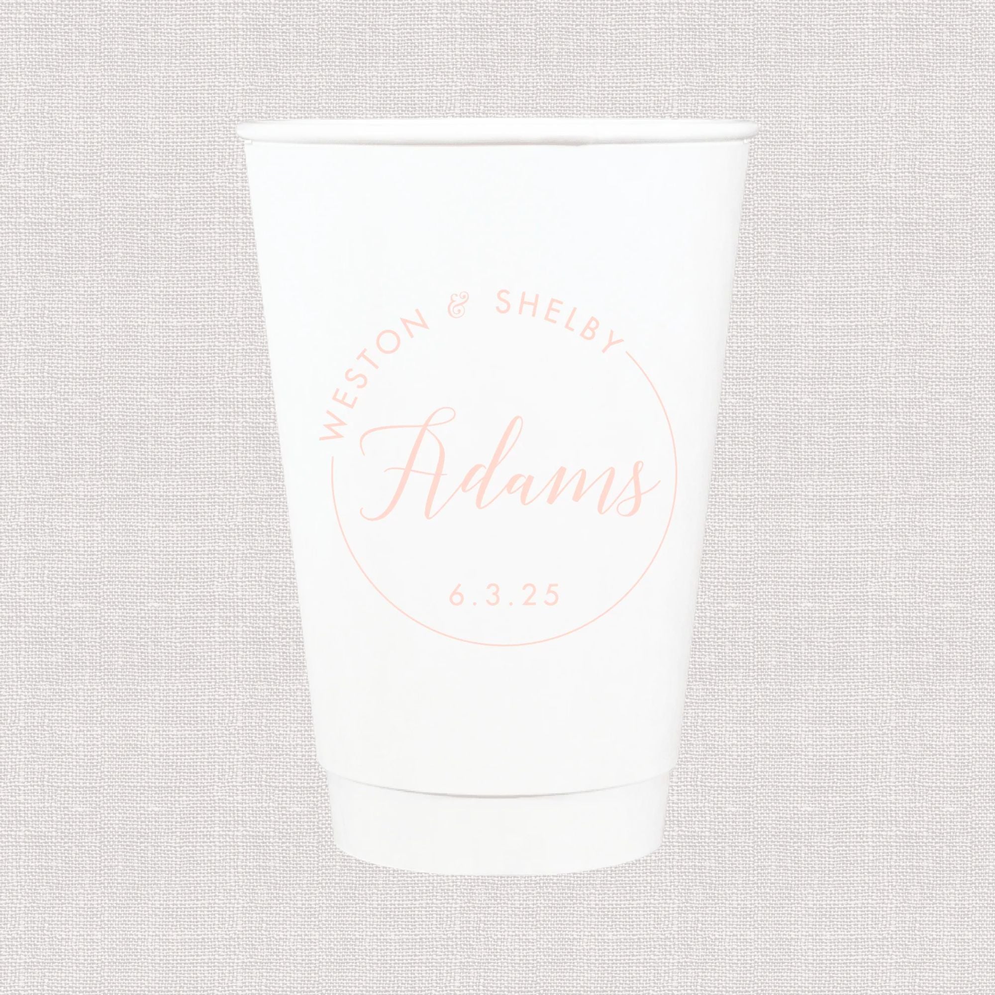 Custom Monogram Personalized Wedding Paper Cups