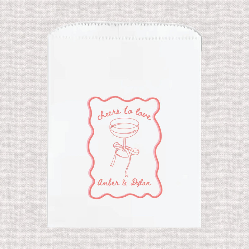 Cheers to Love Wedding Favor Treat Bags