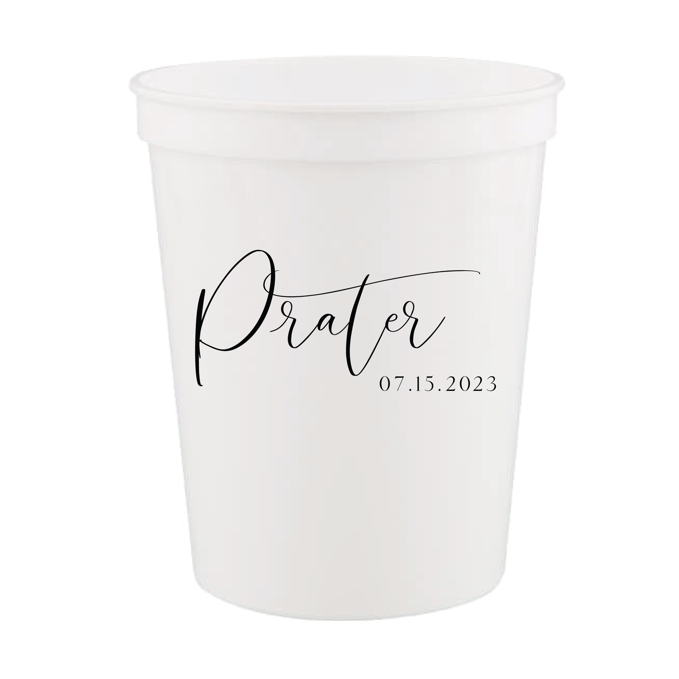 Wedding Reception Stadium Cups with Custom Text