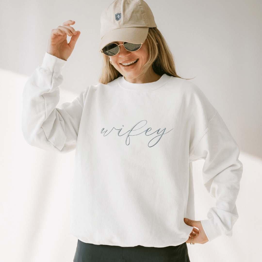 Wifey Embroidered Sweatshirt