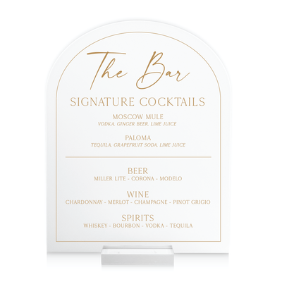 Personalized Wedding Bar Menu